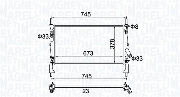 Radiateur moteur (Radiateur de refroidissement) MAGNETI MARELLI ref. 350213173900