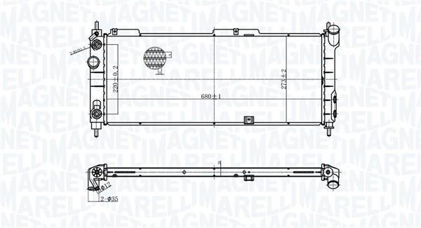 Radiateur moteur (Radiateur de refroidissement) MAGNETI MARELLI ref. 350213174400
