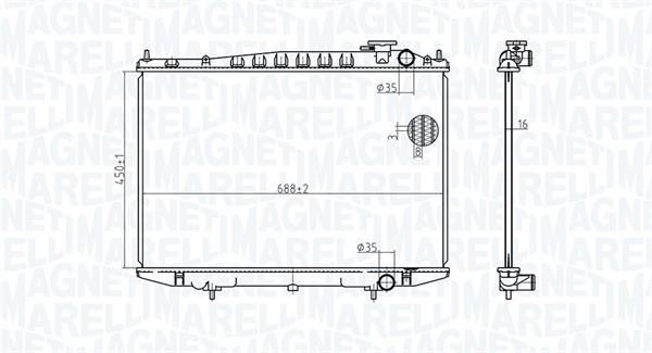 Radiateur moteur (Radiateur de refroidissement) MAGNETI MARELLI ref. 350213174500