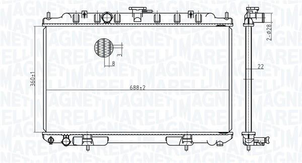 Radiateur moteur (Radiateur de refroidissement) MAGNETI MARELLI ref. 350213175700