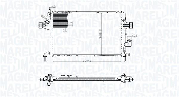 Radiateur moteur (Radiateur de refroidissement) MAGNETI MARELLI ref. 350213176700