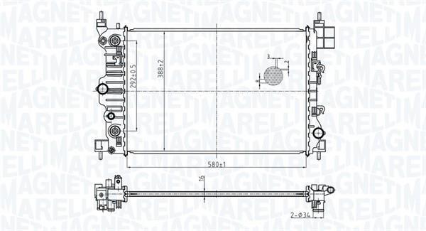 Radiador motor MAGNETI MARELLI ref. 350213178900