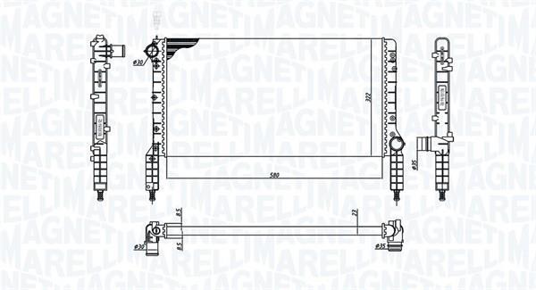Radiateur moteur (Radiateur de refroidissement) MAGNETI MARELLI ref. 350213180000