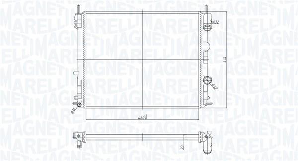 Radiateur moteur (Radiateur de refroidissement) MAGNETI MARELLI ref. 350213182200