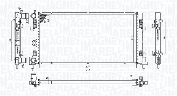Radiateur moteur (Radiateur de refroidissement) MAGNETI MARELLI ref. 350213182300