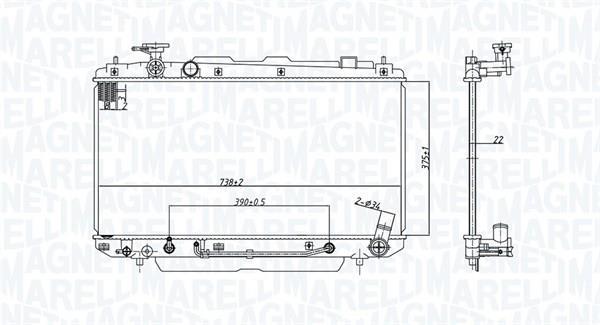 Radiateur moteur (Radiateur de refroidissement) MAGNETI MARELLI 350213183200