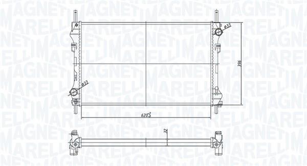 Radiateur moteur (Radiateur de refroidissement) MAGNETI MARELLI ref. 350213183300