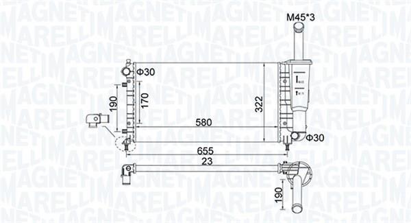 Radiador motor MAGNETI MARELLI ref. 350213183600