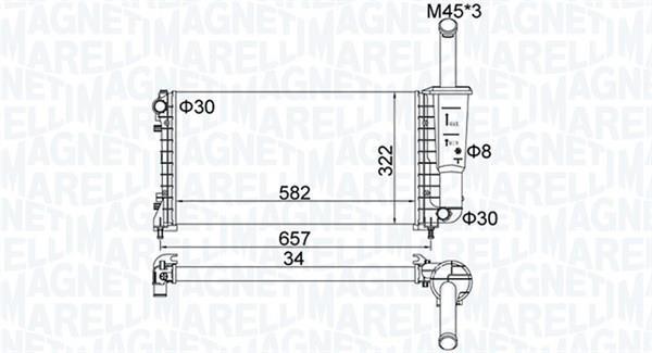 Radiateur moteur (Radiateur de refroidissement) MAGNETI MARELLI ref. 350213183700