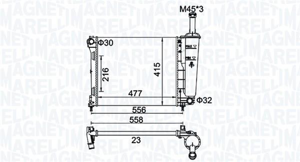 Radiateur moteur (Radiateur de refroidissement) MAGNETI MARELLI ref. 350213183900