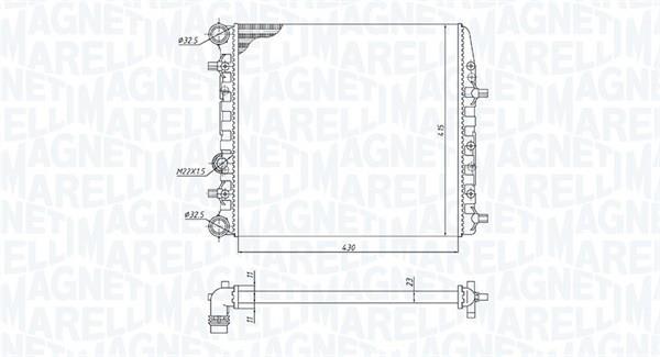 Radiateur moteur (Radiateur de refroidissement) MAGNETI MARELLI ref. 350213184600