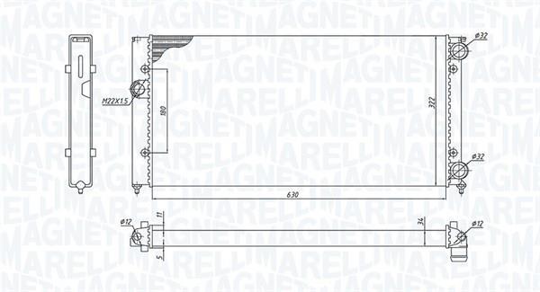 Radiateur moteur (Radiateur de refroidissement) MAGNETI MARELLI ref. 350213185300