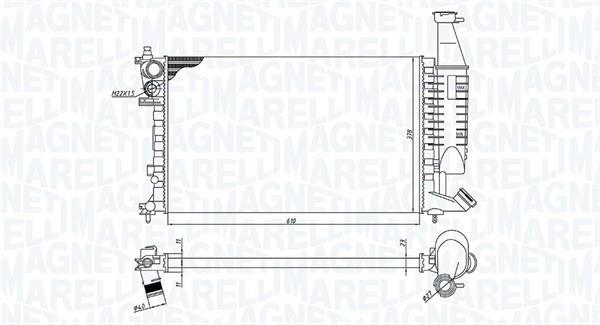 Radiateur moteur (Radiateur de refroidissement) MAGNETI MARELLI ref. 350213186400