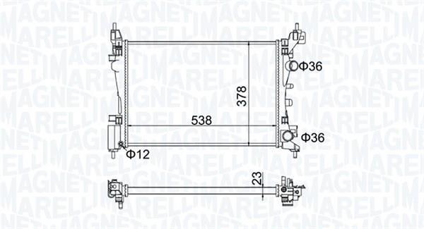 Radiateur moteur (Radiateur de refroidissement) MAGNETI MARELLI ref. 350213186700