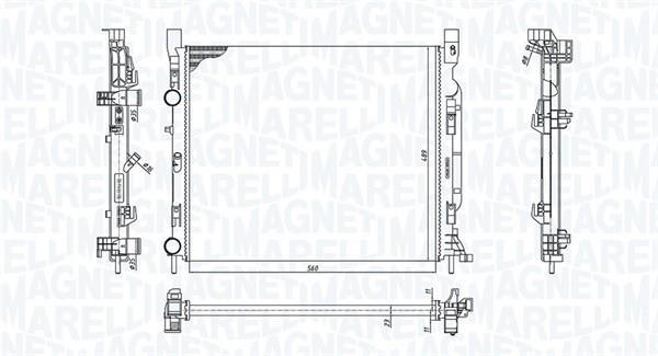 Radiateur moteur (Radiateur de refroidissement) MAGNETI MARELLI ref. 350213186900