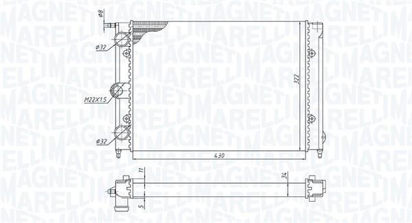 Radiateur moteur (Radiateur de refroidissement) MAGNETI MARELLI ref. 350213187300
