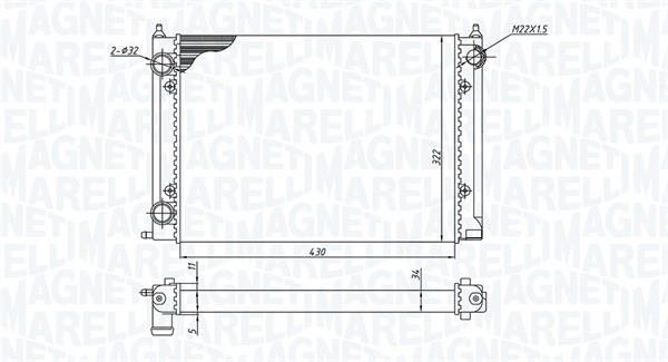 Radiateur moteur (Radiateur de refroidissement) MAGNETI MARELLI ref. 350213187400