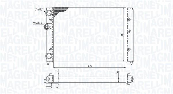 Radiateur moteur (Radiateur de refroidissement) MAGNETI MARELLI ref. 350213187700