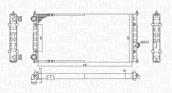 Radiateur moteur (Radiateur de refroidissement) MAGNETI MARELLI ref. 350213187800