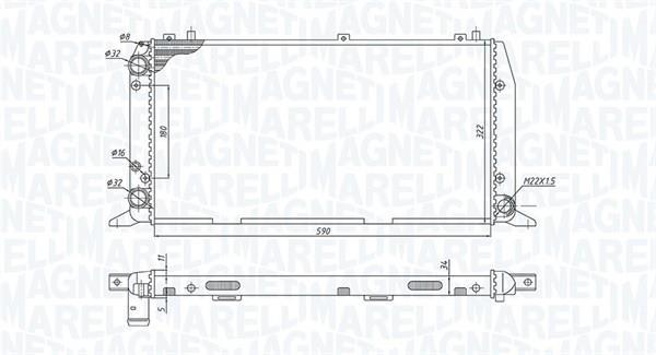 Radiateur moteur (Radiateur de refroidissement) MAGNETI MARELLI ref. 350213188700