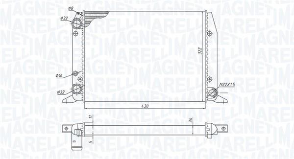 Radiateur moteur (Radiateur de refroidissement) MAGNETI MARELLI ref. 350213188800