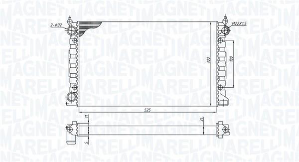 Radiador motor MAGNETI MARELLI ref. 350213189600