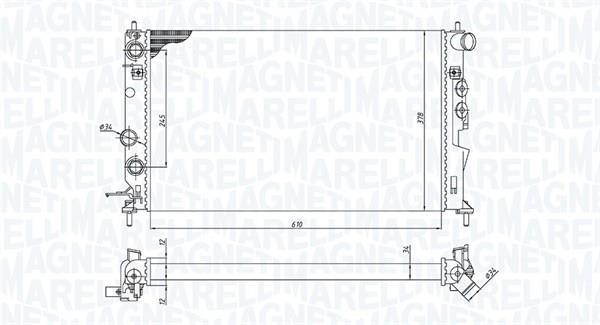 Radiateur moteur (Radiateur de refroidissement) MAGNETI MARELLI ref. 350213190300