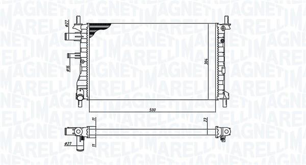 Radiador motor MAGNETI MARELLI ref. 350213190500