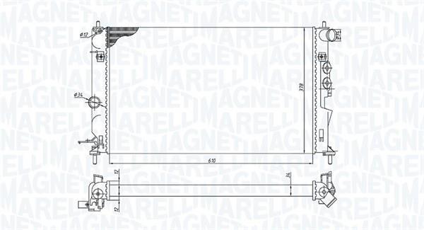 Radiateur moteur (Radiateur de refroidissement) MAGNETI MARELLI ref. 350213190600
