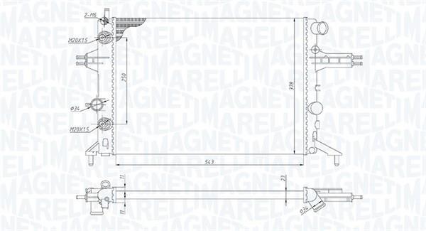 Radiateur moteur (Radiateur de refroidissement) MAGNETI MARELLI ref. 350213192800