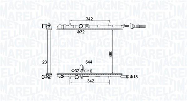 Radiateur moteur (Radiateur de refroidissement) MAGNETI MARELLI ref. 350213193400