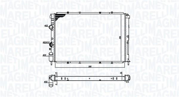 Radiateur moteur (Radiateur de refroidissement) MAGNETI MARELLI ref. 350213193600