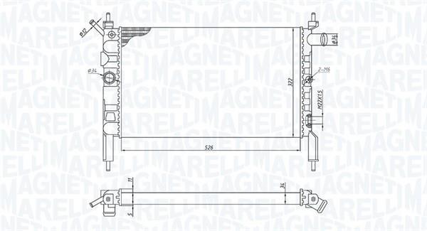 Radiateur moteur (Radiateur de refroidissement) MAGNETI MARELLI ref. 350213193800