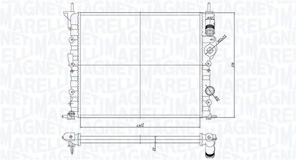 Radiateur moteur (Radiateur de refroidissement) MAGNETI MARELLI ref. 350213194700