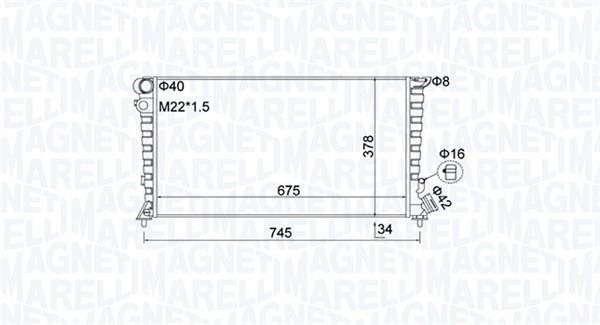 Radiateur moteur (Radiateur de refroidissement) MAGNETI MARELLI ref. 350213195100
