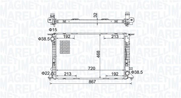 Radiateur moteur (Radiateur de refroidissement) MAGNETI MARELLI ref. 350213195800