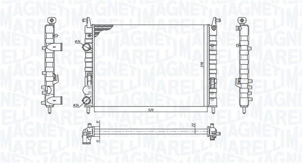 Radiador motor MAGNETI MARELLI ref. 350213196300