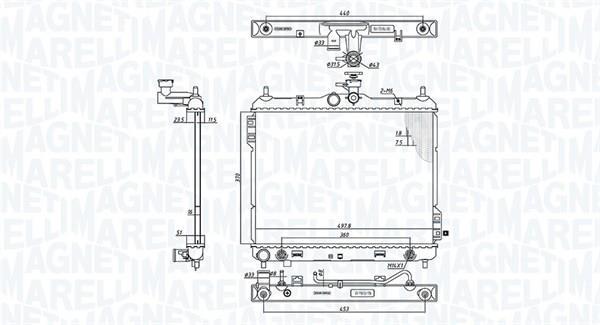 Radiateur moteur (Radiateur de refroidissement) MAGNETI MARELLI ref. 350213197700