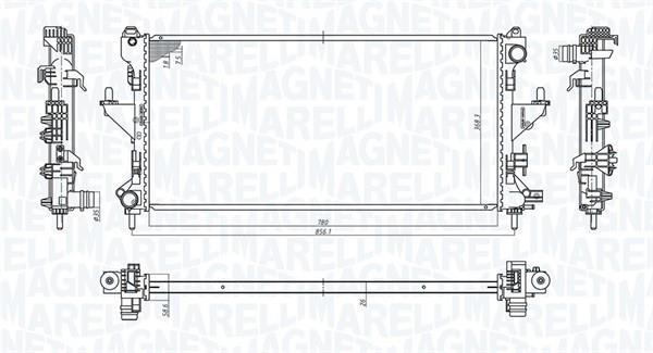 Radiateur moteur (Radiateur de refroidissement) MAGNETI MARELLI ref. 350213198200