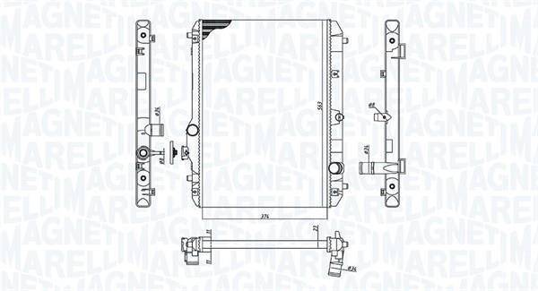Radiateur moteur (Radiateur de refroidissement) MAGNETI MARELLI ref. 350213198600