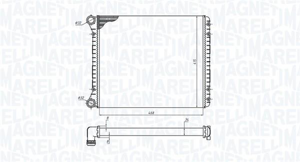 Radiateur moteur (Radiateur de refroidissement) MAGNETI MARELLI ref. 350213198900