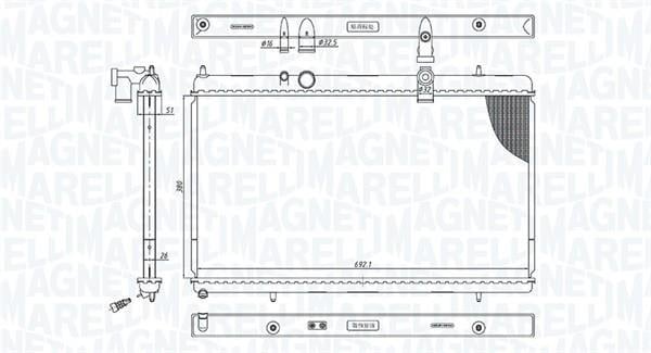 Radiateur moteur (Radiateur de refroidissement) MAGNETI MARELLI ref. 350213200900