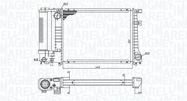 Radiateur moteur (Radiateur de refroidissement) MAGNETI MARELLI 350213240000