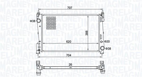 Radiateur moteur (Radiateur de refroidissement) MAGNETI MARELLI ref. 350213385000