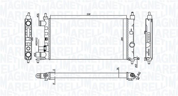 Radiador motor MAGNETI MARELLI ref. 350213776000