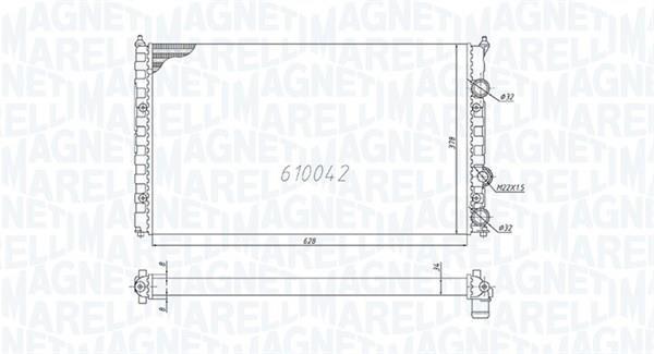 Radiateur moteur (Radiateur de refroidissement) MAGNETI MARELLI ref. 350213838000