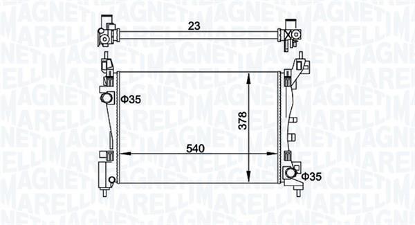 Radiateur moteur (Radiateur de refroidissement) MAGNETI MARELLI ref. 350213899000