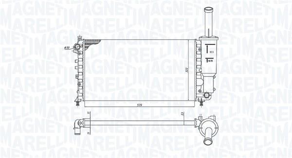 Radiateur moteur (Radiateur de refroidissement) MAGNETI MARELLI 350213902000