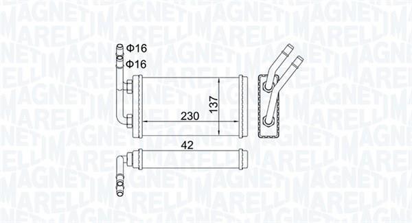 Radiateur de chauffage MAGNETI MARELLI ref. 350218406000
