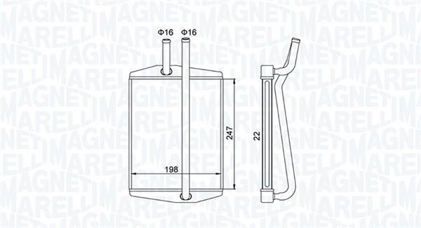 Radiateur de chauffage MAGNETI MARELLI ref. 350218413000